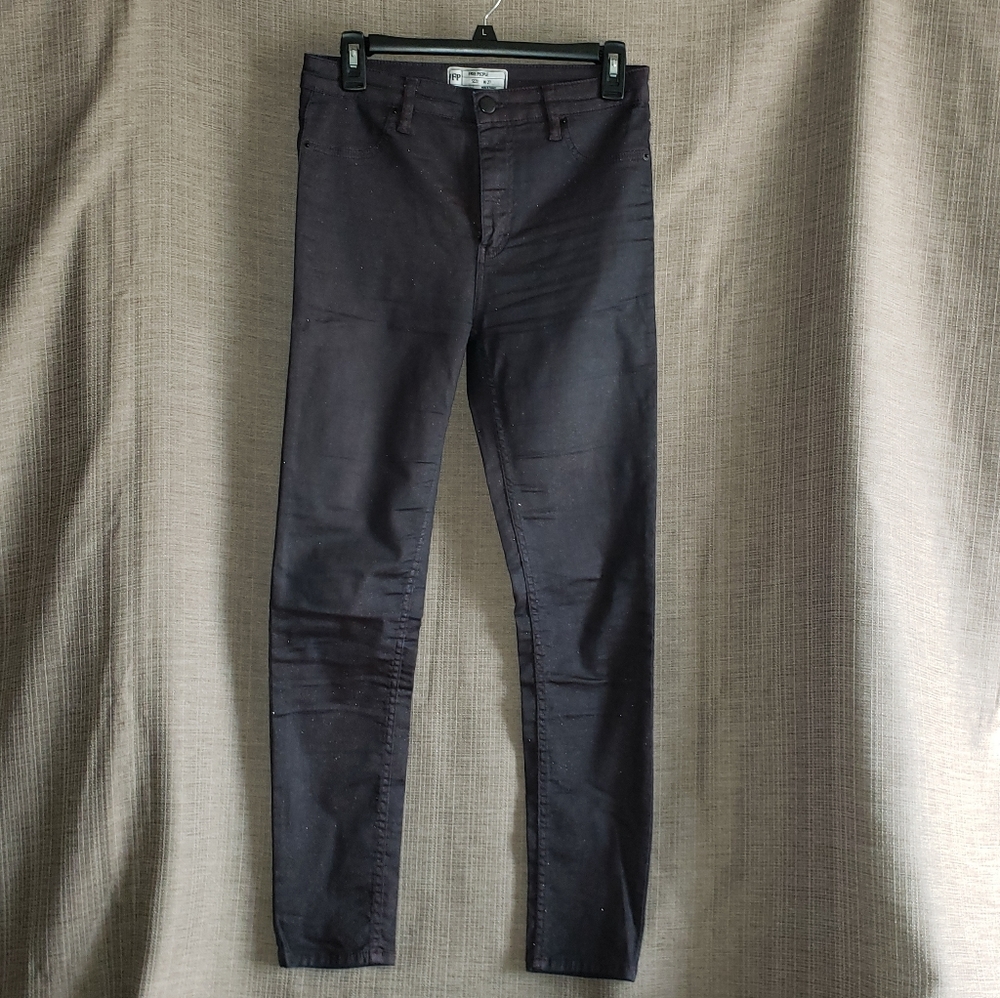 Free People dark brown/ shimmer pants. NWOT